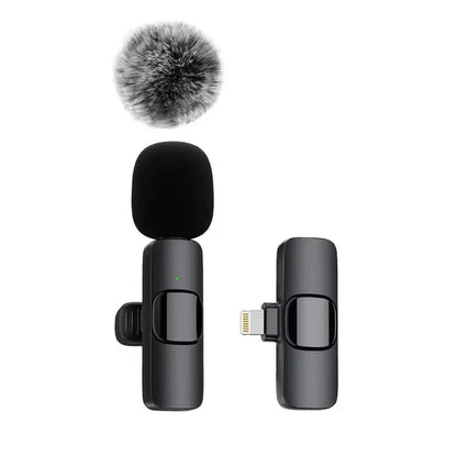 Portable Wireless Lavalier Microphone Audio Video Recording Mini Mic Live Broadcast Noise Reduction Mic for Iphone Android