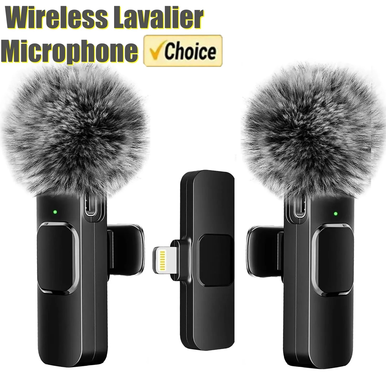 Portable Wireless Lavalier Microphone Audio Video Recording Mini Mic Live Broadcast Noise Reduction Mic for Iphone Android